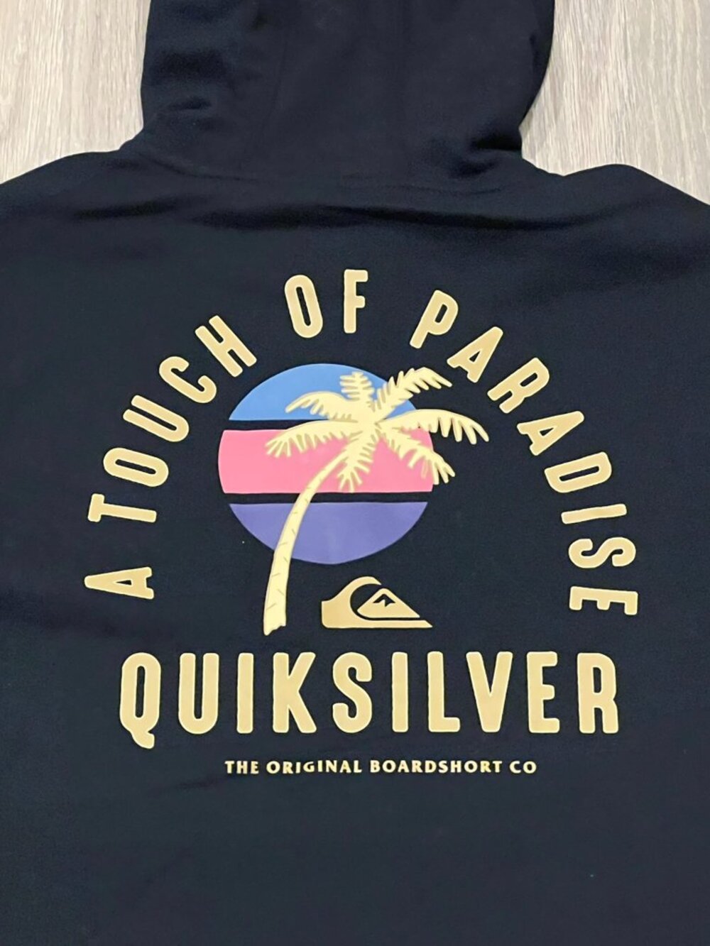 S Mens QUIKSILVER Surf Pullover Hoodie Sweatshirt Sweater Top Shirt 2-Side Black